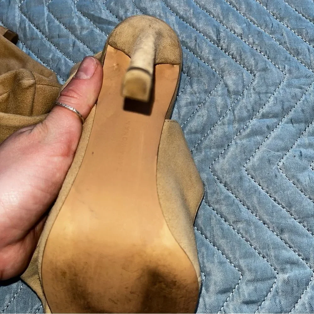 zara bow tie beige heels size 37